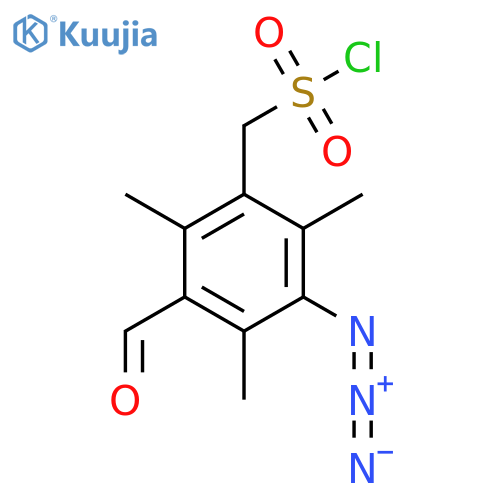 (3-Azido-5-formyl-2,4,6-trimethylphenyl)methanesulfonyl chloride structure