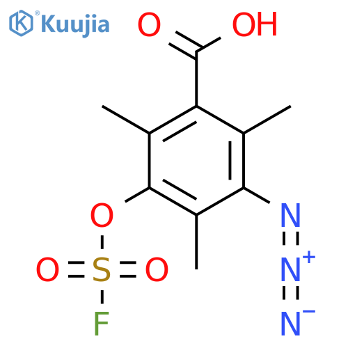 3-azido-5-(fluorosulfonyl)oxy-2,4,6-trimethylbenzoic acid structure
