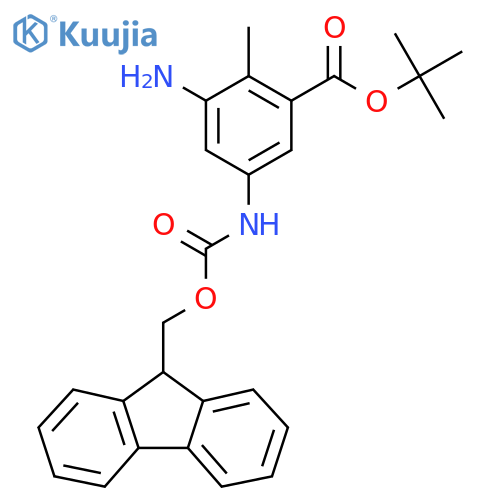 tert-butyl 3-amino-5-({[(9H-fluoren-9-yl)methoxy]carbonyl}amino)-2-methylbenzoate structure