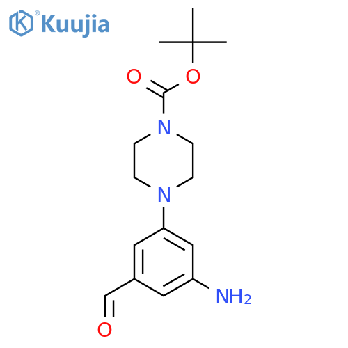 Tert-butyl 4-(3-amino-5-formylphenyl)piperazine-1-carboxylate structure