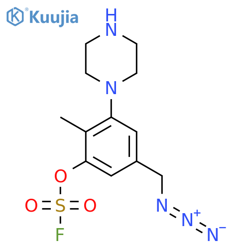 5-(Azidomethyl)-2-methyl-3-(piperazin-1-yl)phenyl sulfurofluoridate structure