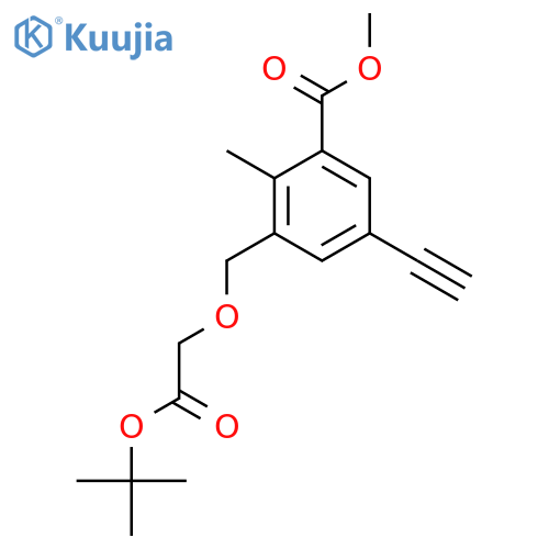methyl 3-{2-(tert-butoxy)-2-oxoethoxymethyl}-5-ethynyl-2-methylbenzoate structure