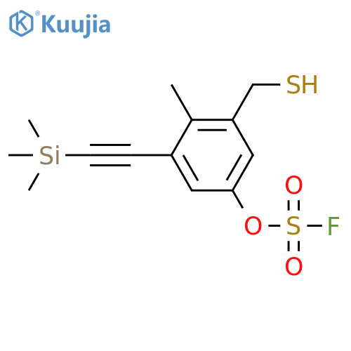4-methyl-3-(sulfanylmethyl)-5-2-(trimethylsilyl)ethynylphenyl sulfurofluoridate structure
