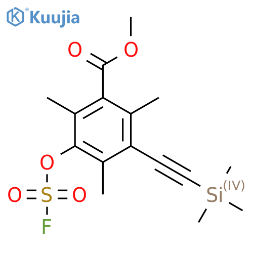 Methyl 3-[(fluorosulfonyl)oxy]-2,4,6-trimethyl-5-[2-(trimethylsilyl)ethynyl]benzoate structure