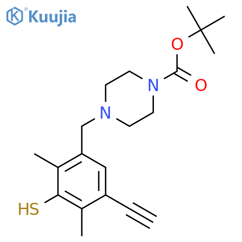 tert-butyl 4-(5-ethynyl-2,4-dimethyl-3-sulfanylphenyl)methylpiperazine-1-carboxylate structure