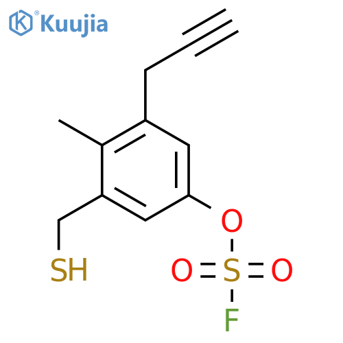 4-Methyl-3-(prop-2-yn-1-yl)-5-(sulfanylmethyl)phenyl sulfurofluoridate structure