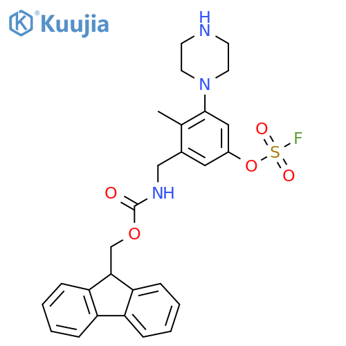 (9H-fluoren-9-yl)methyl N-({5-(fluorosulfonyl)oxy-2-methyl-3-(piperazin-1-yl)phenyl}methyl)carbamate structure