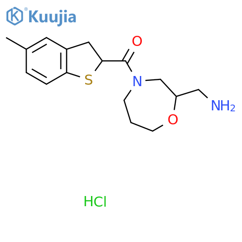 1-4-(5-methyl-2,3-dihydro-1-benzothiophene-2-carbonyl)-1,4-oxazepan-2-ylmethanamine hydrochloride structure