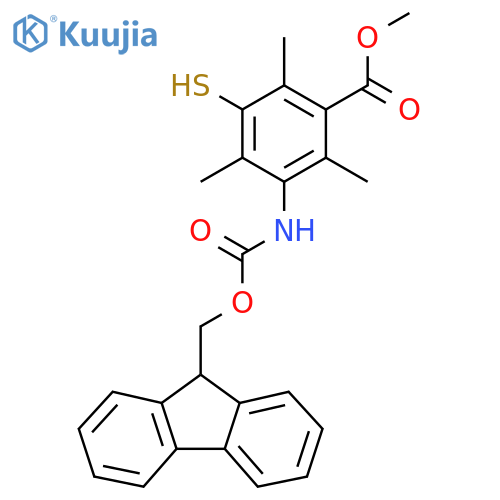 methyl 3-({(9H-fluoren-9-yl)methoxycarbonyl}amino)-2,4,6-trimethyl-5-sulfanylbenzoate structure