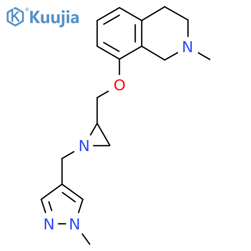 2-Methyl-8-[[1-[(1-methylpyrazol-4-yl)methyl]aziridin-2-yl]methoxy]-3,4-dihydro-1H-isoquinoline structure
