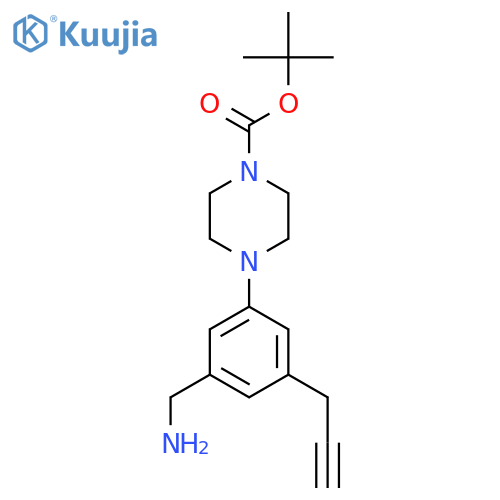 tert-butyl 4-3-(aminomethyl)-5-(prop-2-yn-1-yl)phenylpiperazine-1-carboxylate structure