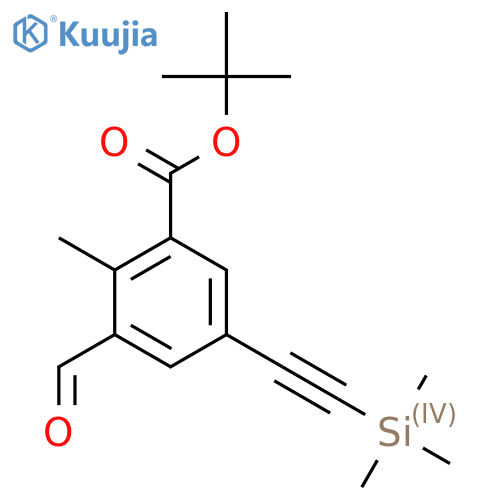 tert-butyl 3-formyl-2-methyl-5-2-(trimethylsilyl)ethynylbenzoate structure