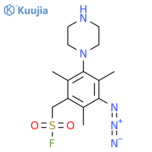 [3-Azido-2,4,6-trimethyl-5-(piperazin-1-yl)phenyl]methanesulfonyl fluoride structure