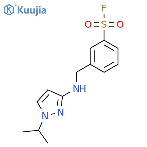 3-({1-(propan-2-yl)-1H-pyrazol-3-ylamino}methyl)benzene-1-sulfonyl fluoride structure