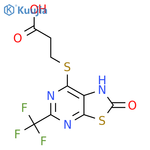 3-((2-Oxo-5-(trifluoromethyl)-1,2-dihydrothiazolo[5,4-d]pyrimidin-7-yl)thio)propanoic acid structure