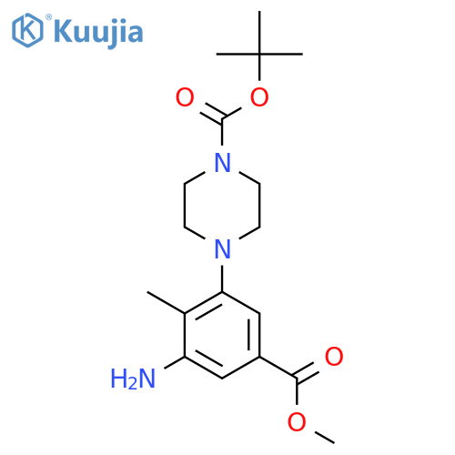 tert-butyl 4-3-amino-5-(methoxycarbonyl)-2-methylphenylpiperazine-1-carboxylate structure