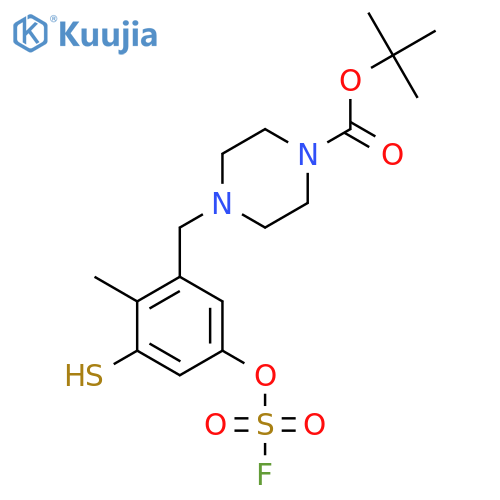 tert-butyl 4-({5-(fluorosulfonyl)oxy-2-methyl-3-sulfanylphenyl}methyl)piperazine-1-carboxylate structure