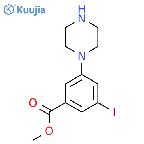 Methyl 3-iodo-5-(piperazin-1-yl)benzoate structure