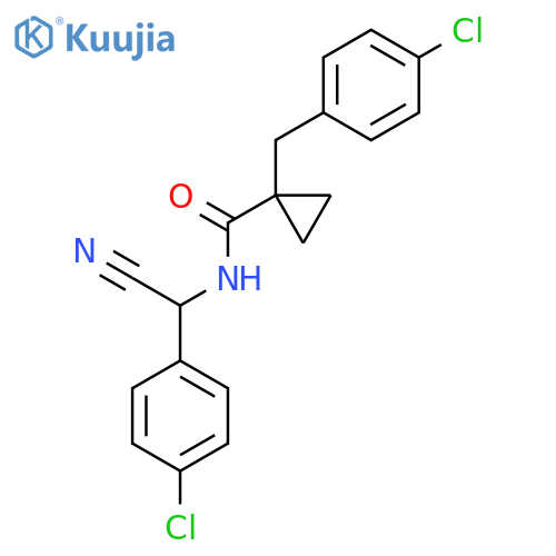 N-[(4-Chlorophenyl)-cyanomethyl]-1-[(4-chlorophenyl)methyl]cyclopropane-1-carboxamide structure