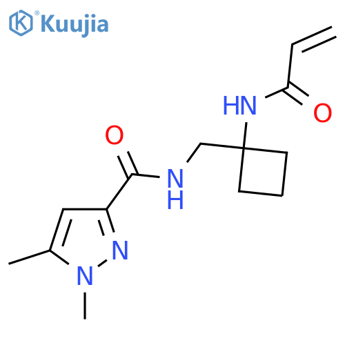 1,5-dimethyl-N-{1-(prop-2-enamido)cyclobutylmethyl}-1H-pyrazole-3-carboxamide structure