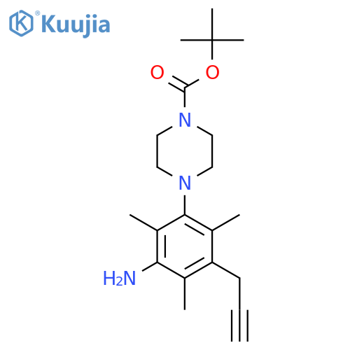 tert-butyl 4-3-amino-2,4,6-trimethyl-5-(prop-2-yn-1-yl)phenylpiperazine-1-carboxylate structure