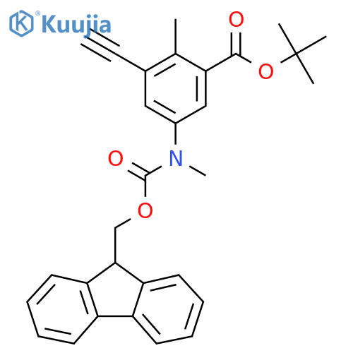 tert-butyl 3-ethynyl-5-({(9H-fluoren-9-yl)methoxycarbonyl}(methyl)amino)-2-methylbenzoate structure