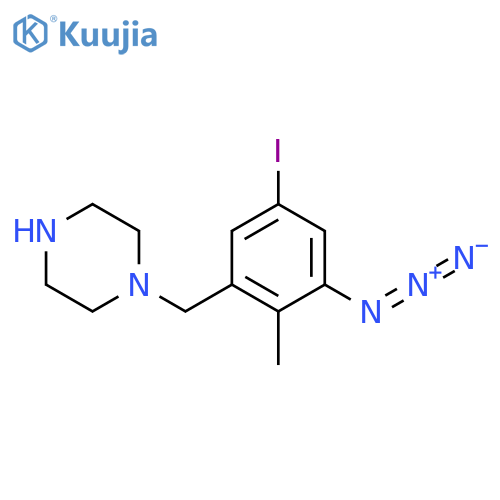 1-(3-azido-5-iodo-2-methylphenyl)methylpiperazine structure