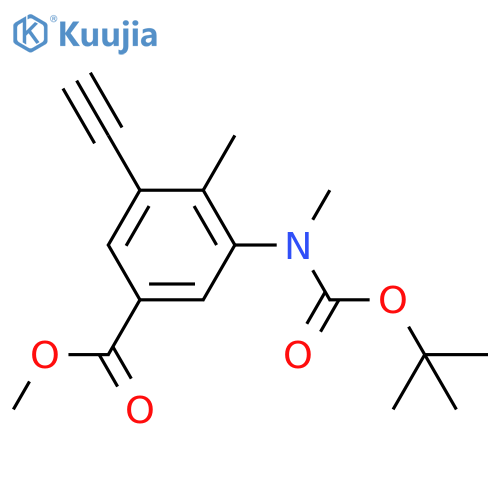 methyl 3-{(tert-butoxy)carbonyl(methyl)amino}-5-ethynyl-4-methylbenzoate structure