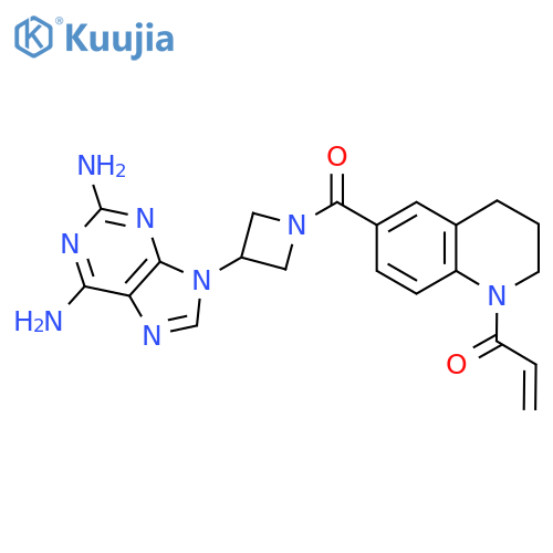 1-[6-[3-(2,6-Diaminopurin-9-yl)azetidine-1-carbonyl]-3,4-dihydro-2H-quinolin-1-yl]prop-2-en-1-one structure