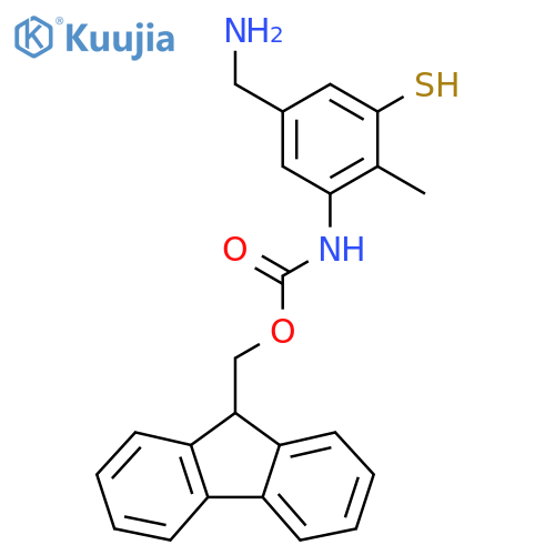 (9H-fluoren-9-yl)methyl N-[5-(aminomethyl)-2-methyl-3-sulfanylphenyl]carbamate structure