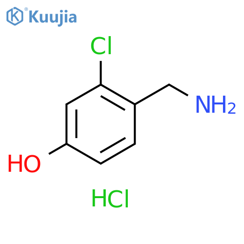 Phenol, 4-(aminomethyl)-3-chloro-, hydrochloride (1:1) structure