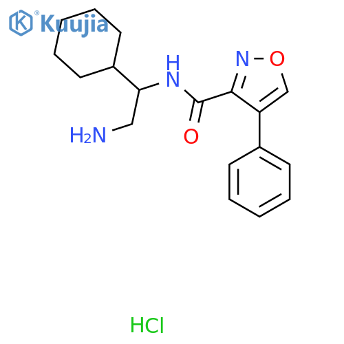 N-(2-amino-1-cyclohexylethyl)-4-phenyl-1,2-oxazole-3-carboxamide hydrochloride structure