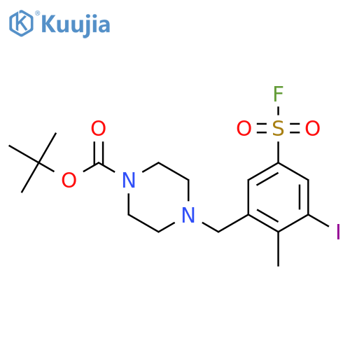 tert-butyl 4-{5-(fluorosulfonyl)-3-iodo-2-methylphenylmethyl}piperazine-1-carboxylate structure