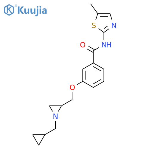 3-{[1-(cyclopropylmethyl)aziridin-2-yl]methoxy}-N-(5-methyl-1,3-thiazol-2-yl)benzamide structure