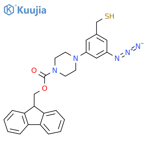 (9H-fluoren-9-yl)methyl 4-3-azido-5-(sulfanylmethyl)phenylpiperazine-1-carboxylate structure