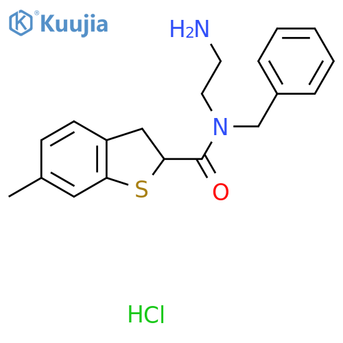 N-(2-aminoethyl)-N-benzyl-6-methyl-2,3-dihydro-1-benzothiophene-2-carboxamide hydrochloride structure