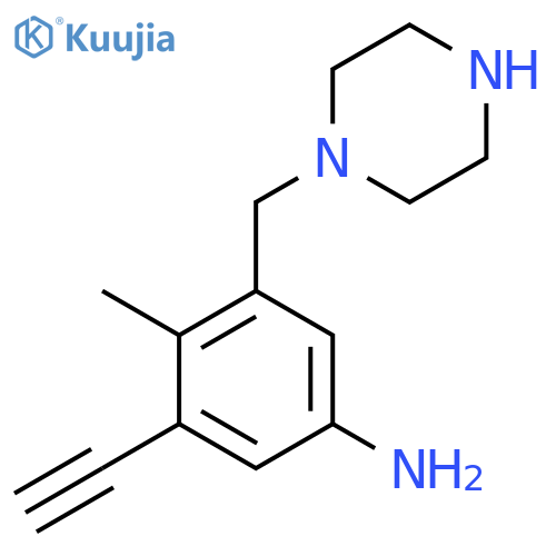 3-ethynyl-4-methyl-5-(piperazin-1-yl)methylaniline structure