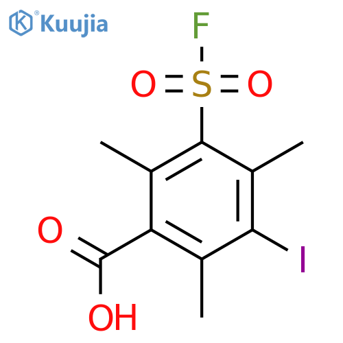 3-(Fluorosulfonyl)-5-iodo-2,4,6-trimethylbenzoic acid structure