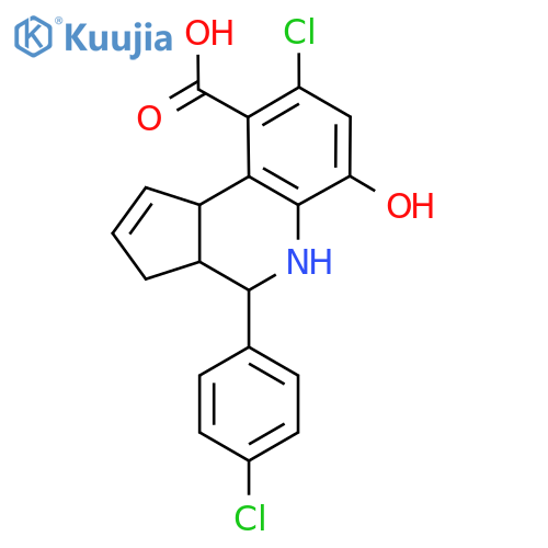 8-chloro-4-(4-chlorophenyl)-6-hydroxy-3H,3aH,4H,5H,9bH-cyclopentacquinoline-9-carboxylic acid structure