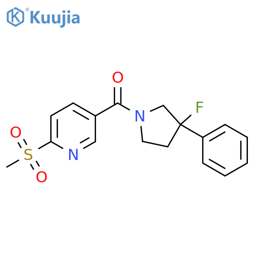 5-(3-Fluoro-3-phenylpyrrolidine-1-carbonyl)-2-methanesulfonylpyridine structure