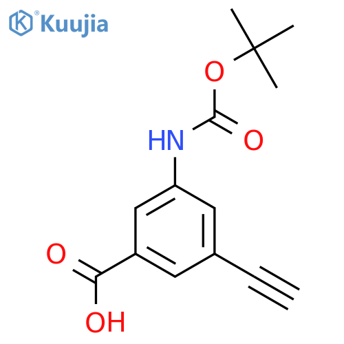 3-{[(Tert-butoxy)carbonyl]amino}-5-ethynylbenzoic acid structure