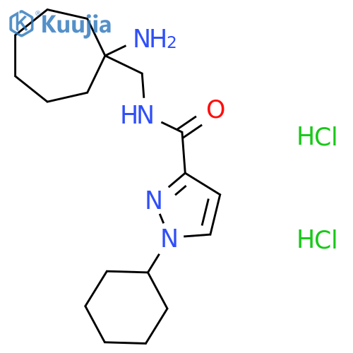 N-(1-aminocycloheptyl)methyl-1-cyclohexyl-1H-pyrazole-3-carboxamide dihydrochloride structure