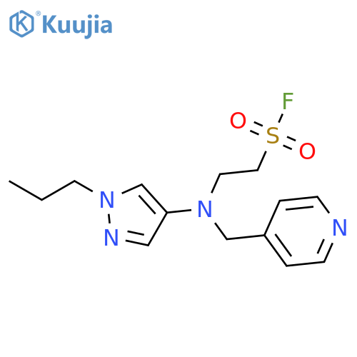2-[(1-propyl-1H-pyrazol-4-yl)[(pyridin-4-yl)methyl]amino]ethane-1-sulfonyl fluoride structure
