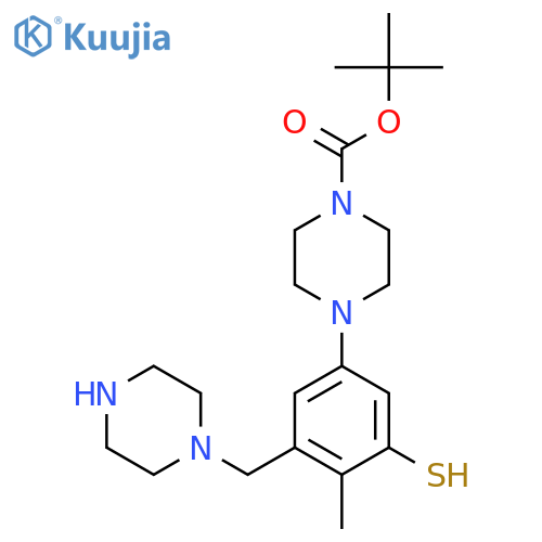Tert-butyl 4-{4-methyl-3-[(piperazin-1-yl)methyl]-5-sulfanylphenyl}piperazine-1-carboxylate structure