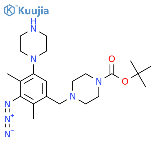 Tert-butyl 4-{[3-azido-2,4-dimethyl-5-(piperazin-1-yl)phenyl]methyl}piperazine-1-carboxylate structure