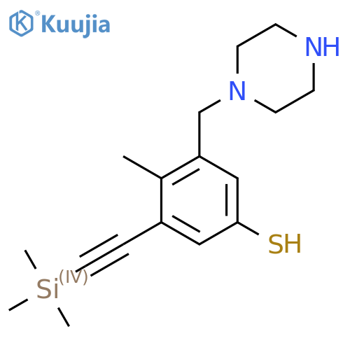 4-Methyl-3-[(piperazin-1-yl)methyl]-5-[2-(trimethylsilyl)ethynyl]benzene-1-thiol structure
