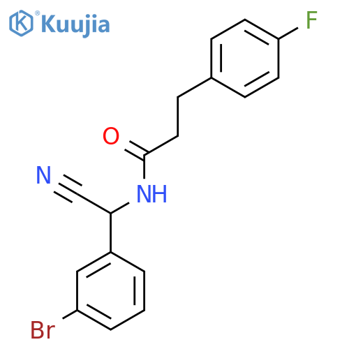 N-[(3-Bromophenyl)-cyanomethyl]-3-(4-fluorophenyl)propanamide structure