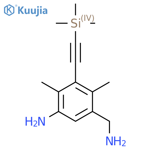 5-(aminomethyl)-2,4-dimethyl-3-2-(trimethylsilyl)ethynylaniline structure