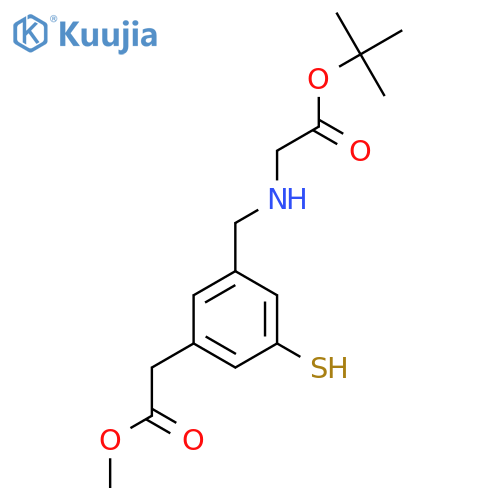 tert-butyl 2-({3-(2-methoxy-2-oxoethyl)-5-sulfanylphenylmethyl}amino)acetate structure