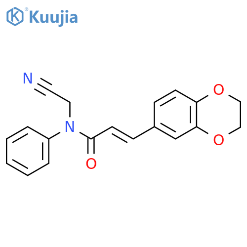 N-(cyanomethyl)-3-(2,3-dihydro-1,4-benzodioxin-6-yl)-N-phenylprop-2-enamide structure